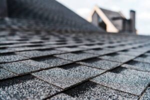 A rooftop with shingles covered by homeowner insurance policy
